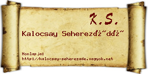 Kalocsay Seherezádé névjegykártya